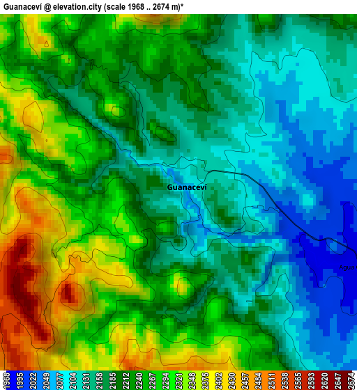 Guanaceví elevation map