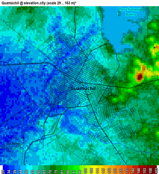 Guamúchil elevation map