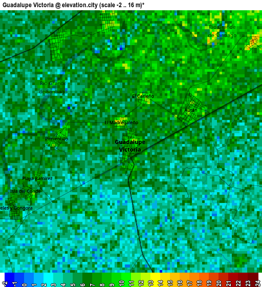 Guadalupe Victoria elevation map