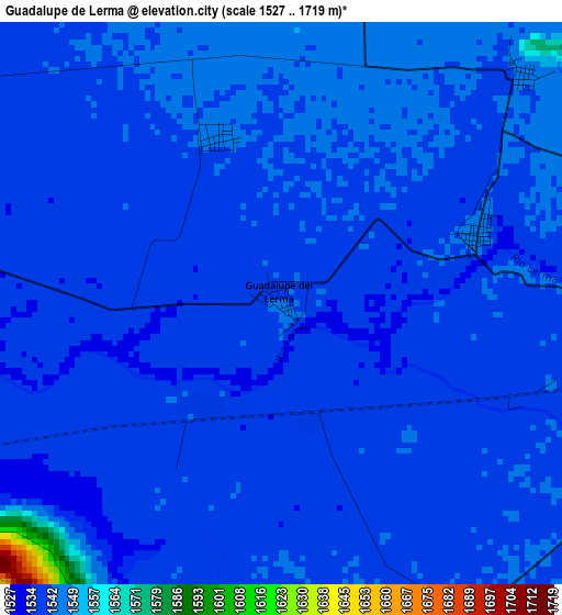 Guadalupe de Lerma elevation map