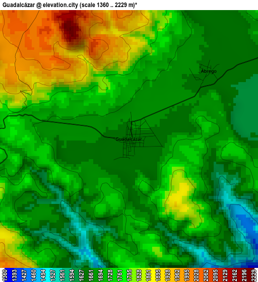 Guadalcázar elevation map