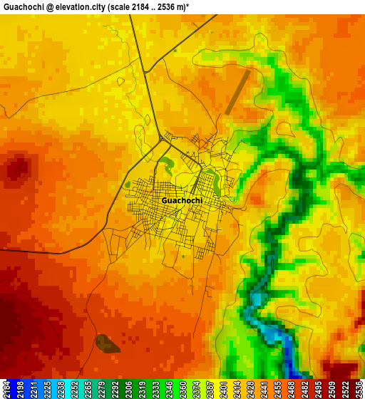 Guachochi elevation map
