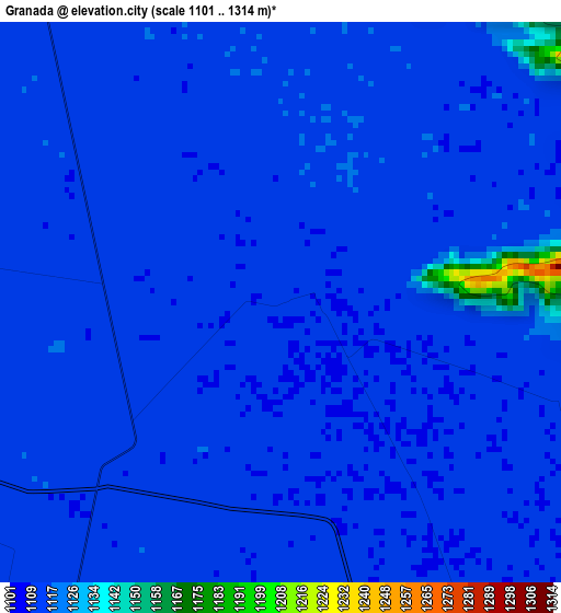 Granada elevation map