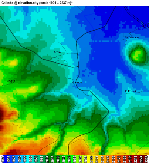 Galindo elevation map