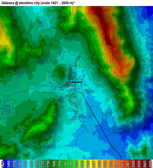 Galeana elevation map