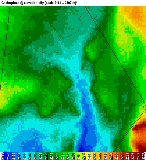 Gachupines elevation map