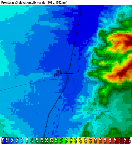 Fronteras elevation map