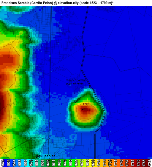 Francisco Sarabia (Cerrito Pelón) elevation map