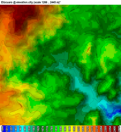 Etúcuaro elevation map