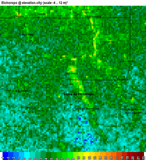 Etchoropo elevation map