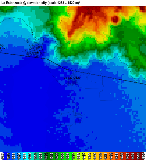 La Estanzuela elevation map