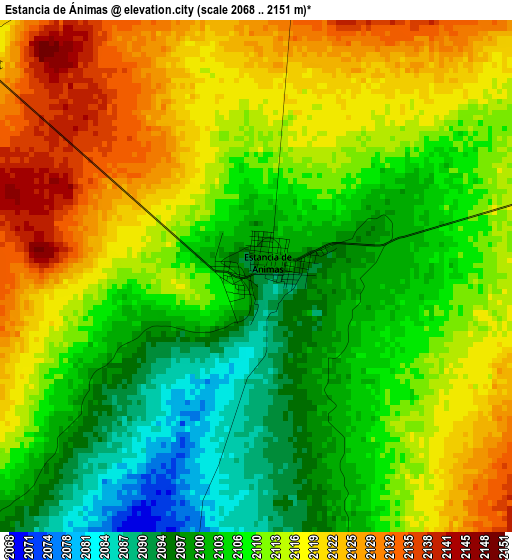 Estancia de Ánimas elevation map