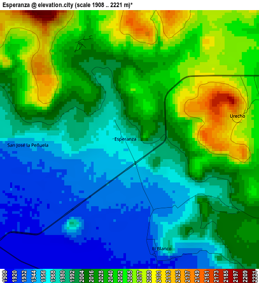 Esperanza elevation map