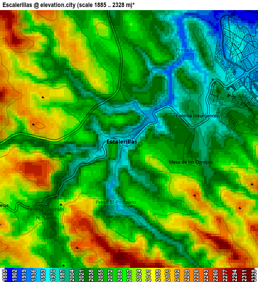 Escalerillas elevation map