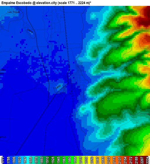 Empalme Escobedo elevation map