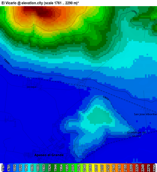 El Vicarlo elevation map