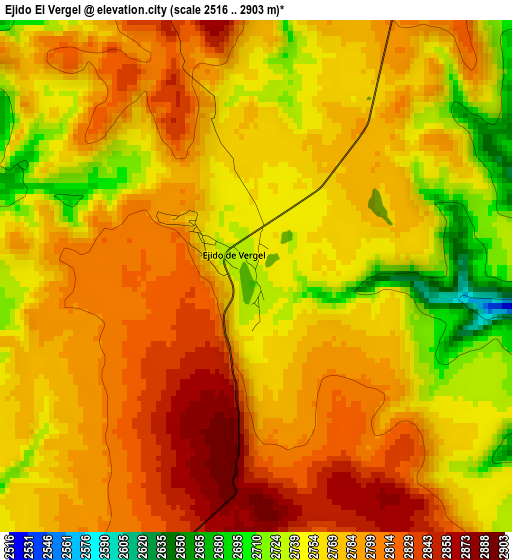 Ejido El Vergel elevation map