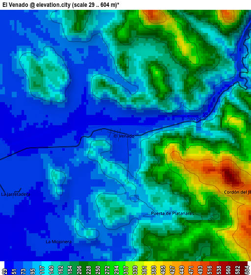 El Venado elevation map