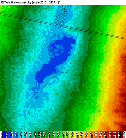 El Tule elevation map