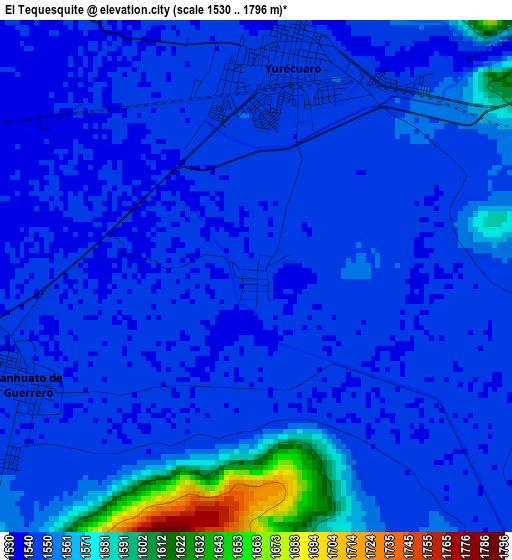 El Tequesquite elevation map