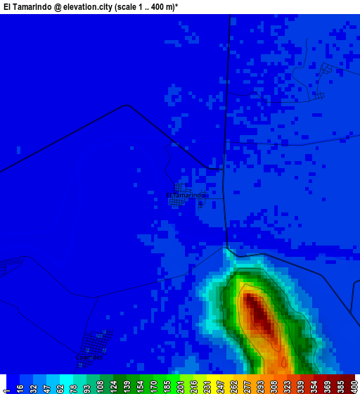 El Tamarindo elevation map