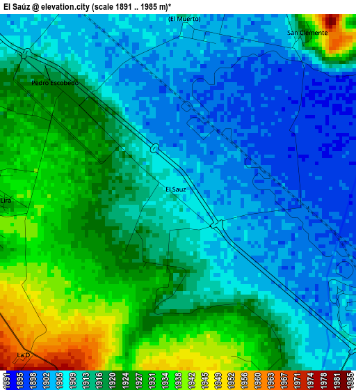 El Saúz elevation map