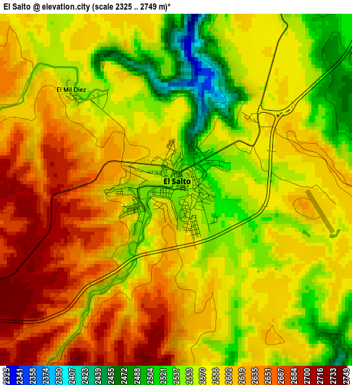 El Salto elevation map