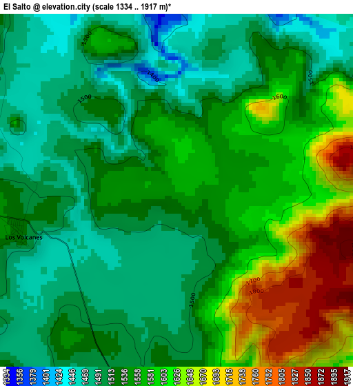 El Salto elevation map