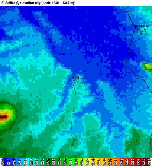 El Salitre elevation map