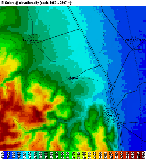 El Salero elevation map