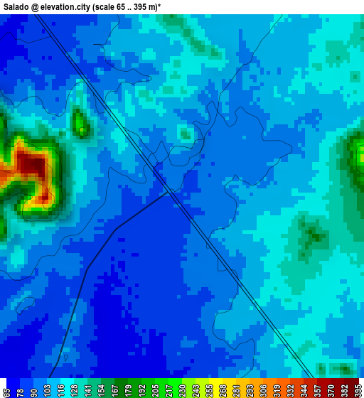 Salado elevation map