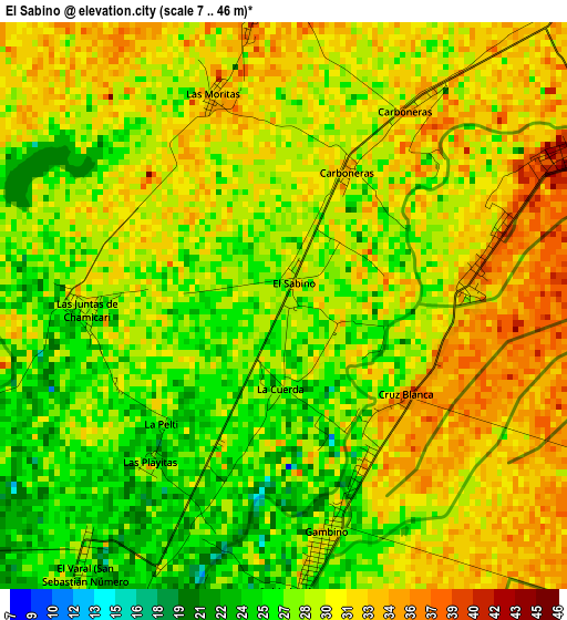 El Sabino elevation map