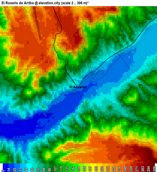 El Rosario de Arriba elevation map