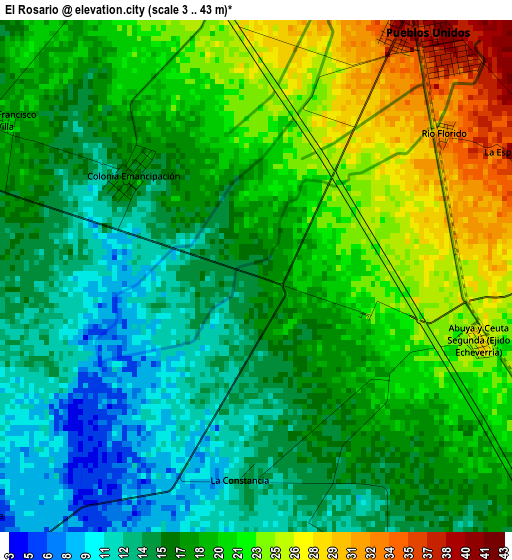 El Rosario elevation map