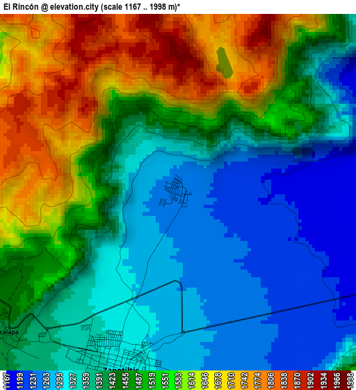 El Rincón elevation map