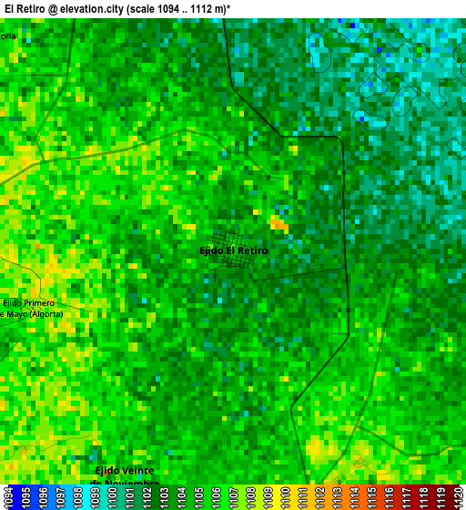 El Retiro elevation map