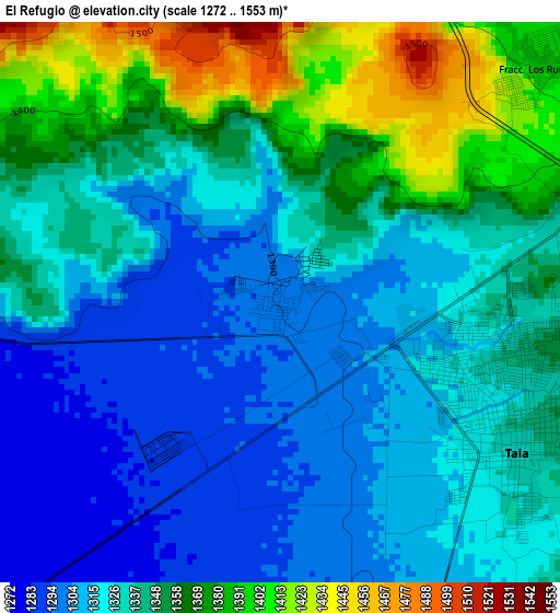 El Refugio elevation map