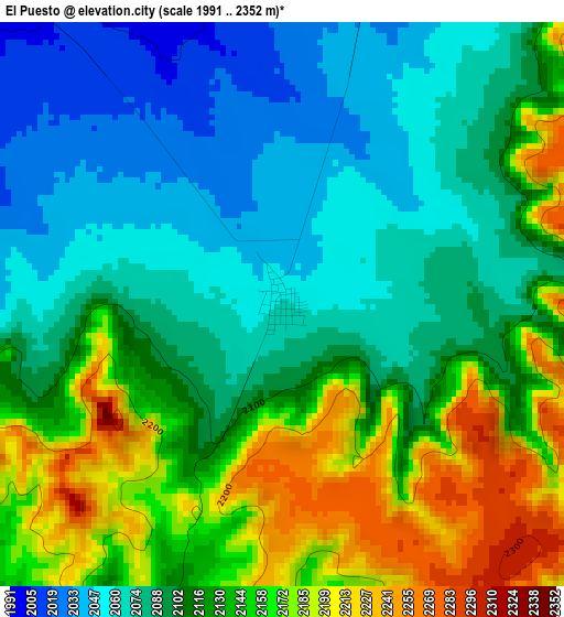 El Puesto elevation map