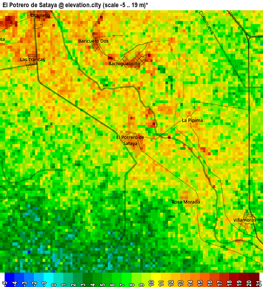 El Potrero de Sataya elevation map