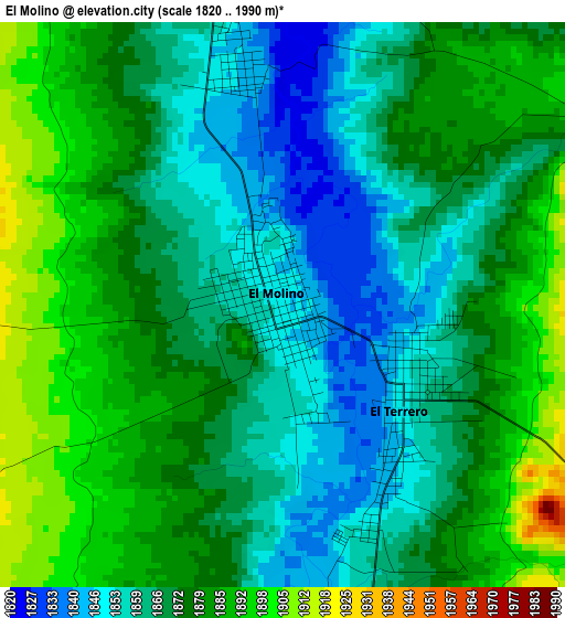 El Molino elevation map