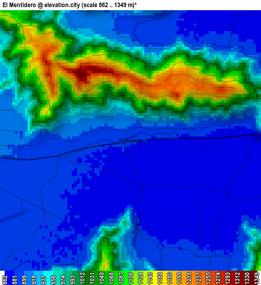 El Mentidero elevation map