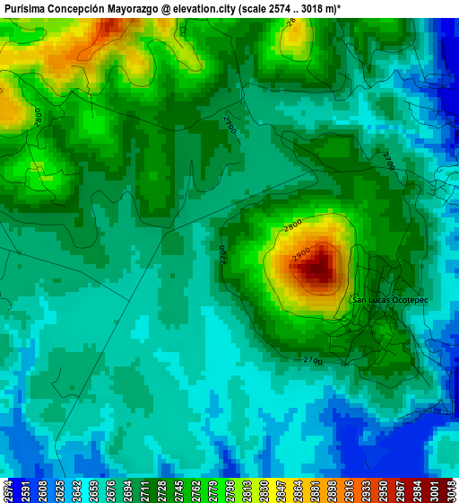 Purísima Concepción Mayorazgo elevation map