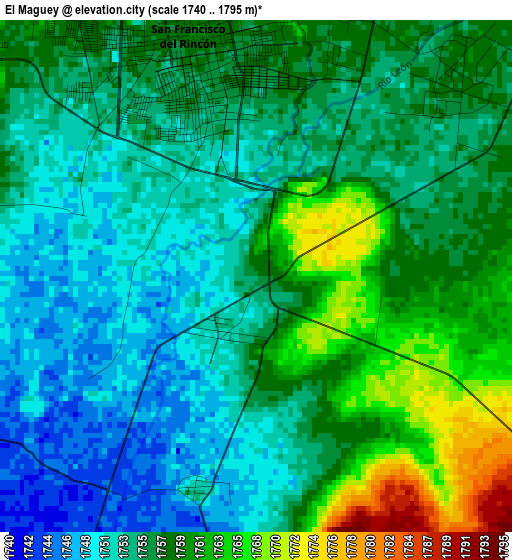 El Maguey elevation map