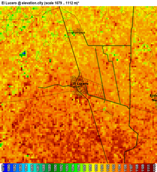 El Lucero elevation map