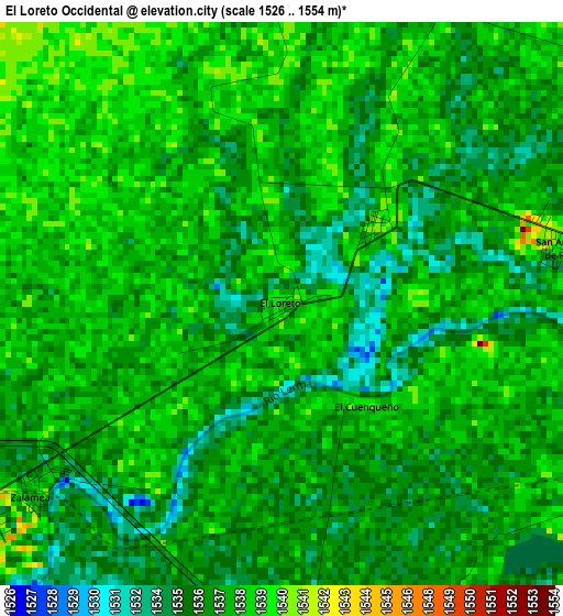 El Loreto Occidental elevation map