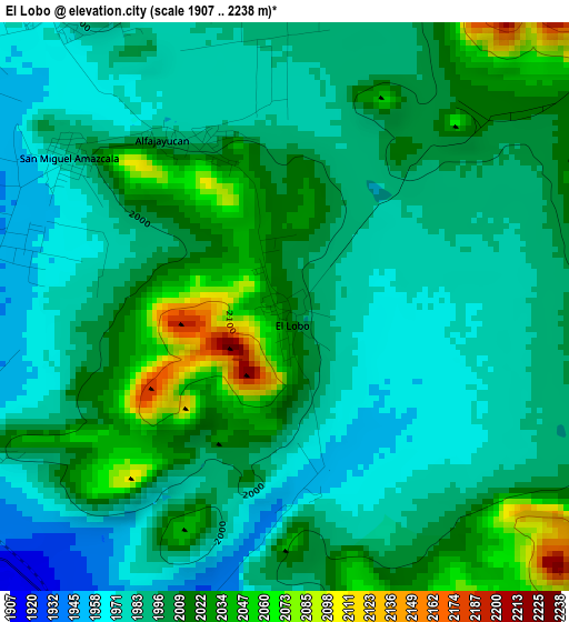 El Lobo elevation map