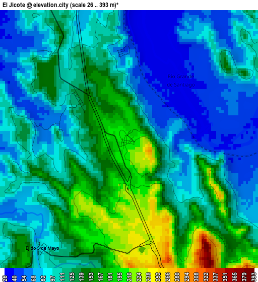 El Jicote elevation map