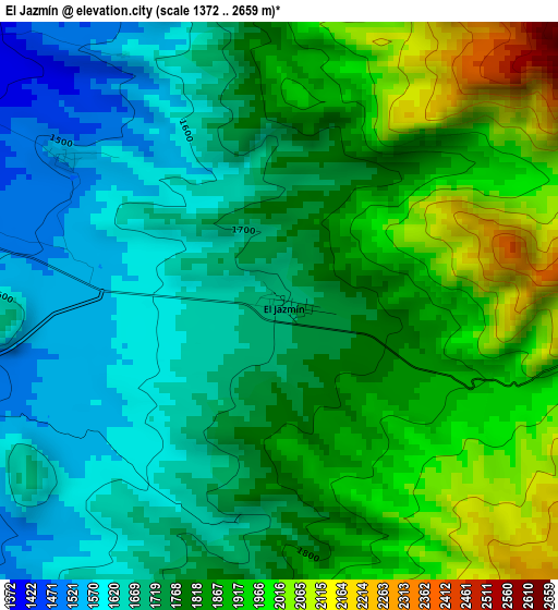 El Jazmín elevation map