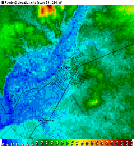 El Fuerte elevation map