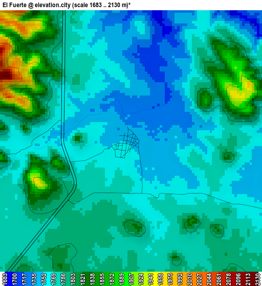 El Fuerte elevation map